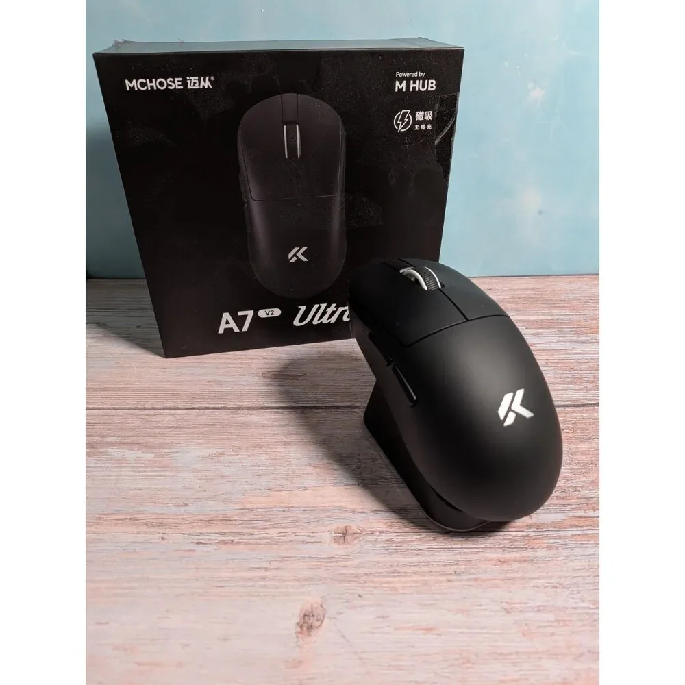 MCHOSE A7 V2 Ultra Wireless Gaming Mouse | Tri-Mode, 8K Polling, Magnetic Dock